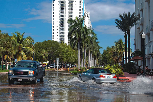 Sunny day flooding in Miami