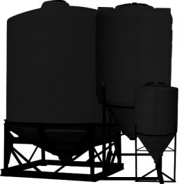 1000 Gallon Black Cone Bottom Tank
