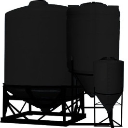 2600 Gallon Black Heavy Duty Cone Bottom Tank