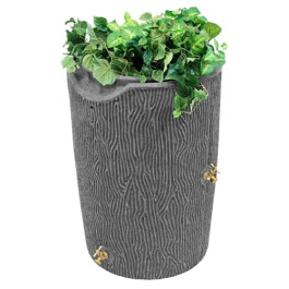 50 Gallon Dark Granite Impressions Bark Rain Saver Rain Barrel