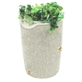 50 Gallon Sandstone Impressions Bark Rain Saver Rain Barrel