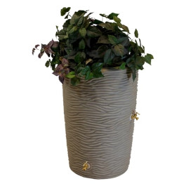 50 Gallon Dark Granite Impressions Palm Rain Saver Rain Barrel