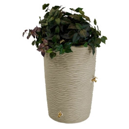 50 Gallon Sandstone Impressions Palm Rain Saver Rain Barrel