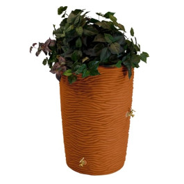 50 Gallon Terra Cotta Impressions Palm Rain Saver Rain Barrel