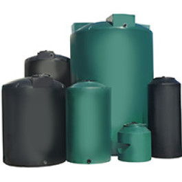 6400 Gallon Black Vertical Water Storage Tank