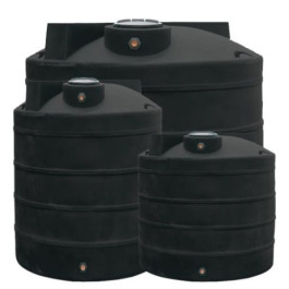 65 Gallon Black Vertical Water Storage Tank