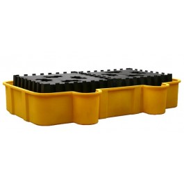 400 Gallon Yellow Double IBC Containment Tank with Drain