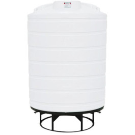 2500 Gallon White Cone Bottom Tank with Stand