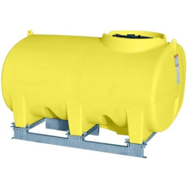 800 Gallon Yellow Horizontal Sump Bottom Leg Tank w/ Frame