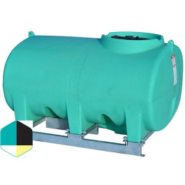 500 Gallon Black Horizontal Sump Bottom Leg Tank w/ Frame