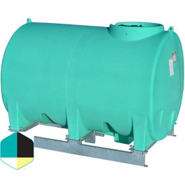 1000 Gallon Yellow Horizontal Sump Bottom Leg Tank w/ Frame
