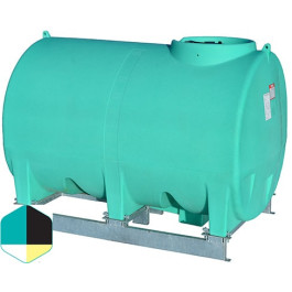 1200 Gallon Yellow Horizontal Sump Bottom Leg Tank w/ Frame