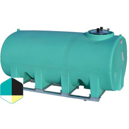 1600 Gallon Black Horizontal Sump Bottom Leg Tank w/ Frame