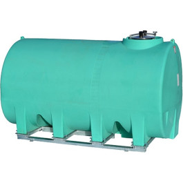 2500 Gallon Green Horizontal Sump Bottom Leg Tank w/ Frame