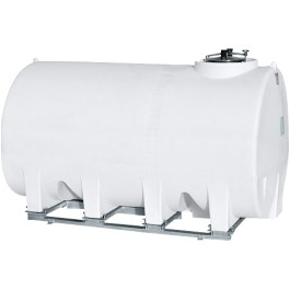 2500 Gallon White Horizontal Sump Bottom Leg Tank w/ Frame