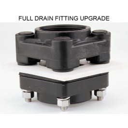 Installed - 1 1/4" Full Drain Upgrade Fitting