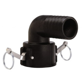 1-1/2" 90&deg; Cam Action Coupler Fitting, Female Coupler x Hose Shank