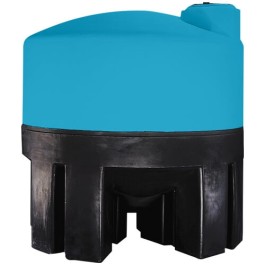 2500 Gallon Light Blue Heavy Duty Cone Bottom Tank with Poly Stand
