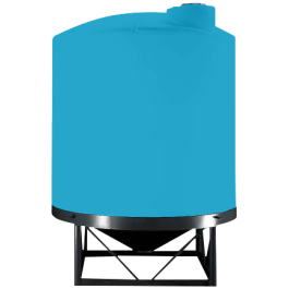 2500 Gallon Light Blue Heavy Duty Cone Bottom Tank