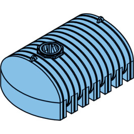 1600 Gallon Light Blue Heavy Duty Flat Bottom Elliptical Leg Tank