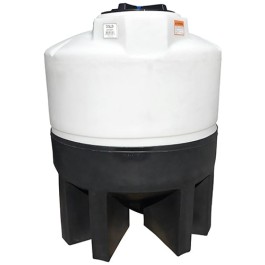 300 Gallon Cone Bottom Tank with Poly Stand