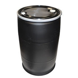 55 Gallon Reconditioned Black Open Head Poly Drum