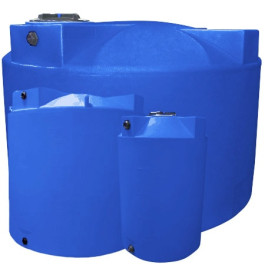 1000 Gallon Light Blue Vertical Water Storage Tank