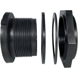 3/4" PP Female NPT Bulkhead Fitting w/ VITON Gasket