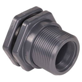 1" PVC Female NPT Bulkhead Fitting w/ VITON Gasket