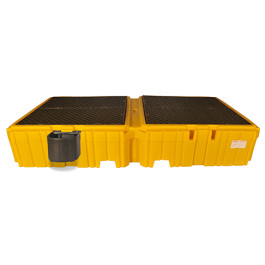 UltraTech Twin IBC Spill Pallet w/ 1 Left Bucket Shelf, Without Drain