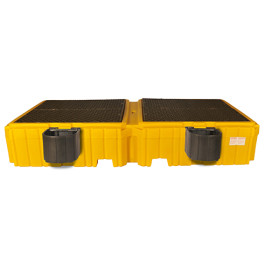 UltraTech Twin IBC Spill Pallet w/ 2 Bucket Shelves, Without Drain