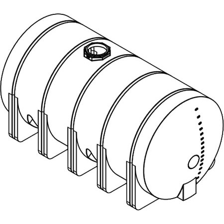 5025 Gallon White Horizontal Leg Tank | Norwesco 41879