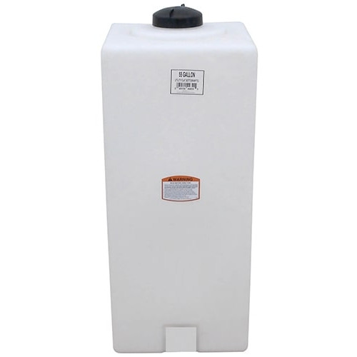 55 Gallon Flat Bottom White Utility Tank | Norwesco 44855