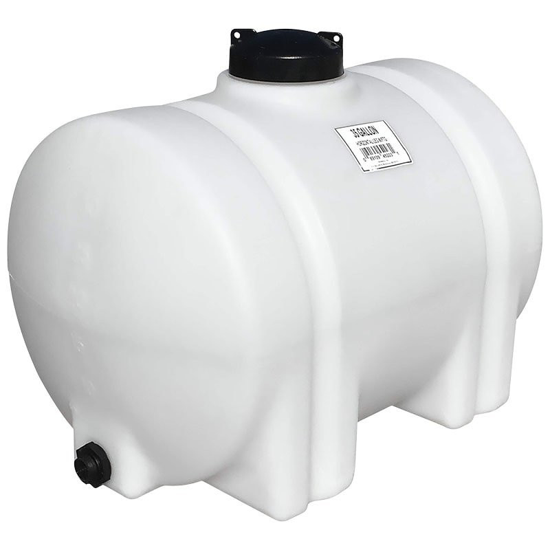 35 Gallon White Horizontal Leg Tank | Norwesco 45223