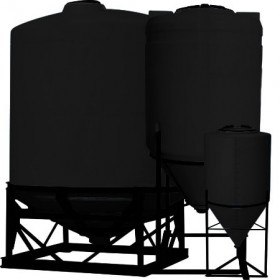 7 Gallon Black Inductor Full Drain Cone Bottom Tank