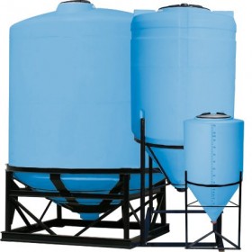 10 Gallon Light Blue Inductor Full Drain Cone Bottom Tank