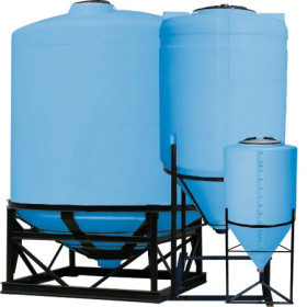 150 Gallon Light Blue Cone Bottom Tank