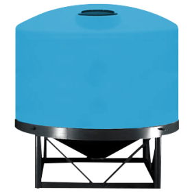 2500 Gallon Light Blue Heavy Duty Cone Bottom Tank