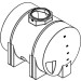 525 Gallon White Horizontal Leg Tank