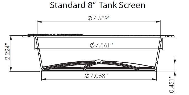 TASS20 Standard 8 Inch Tank Screen