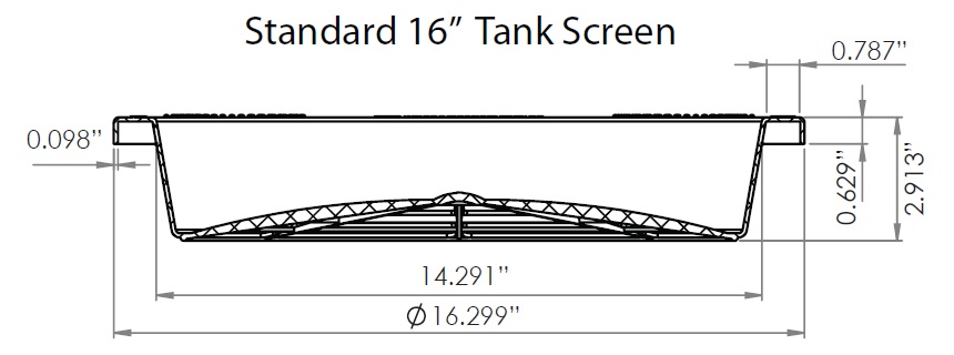 TATS01 Standard 16 Inch Tank Screen